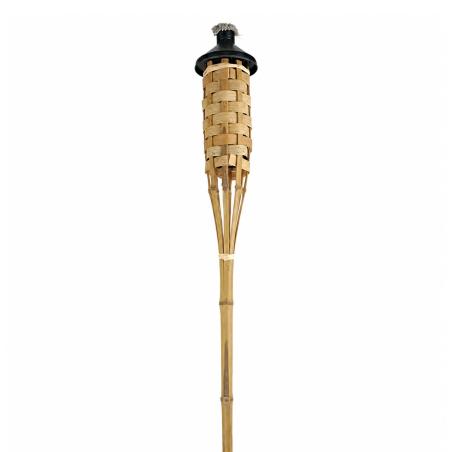 Pochodnia ogrodowa bambusowa, pleciona, do ogrodu i tarasu, 1200 mm, pojemność 180 ml