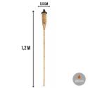 Pochodnia ogrodowa bambusowa, pleciona, do ogrodu i tarasu, 1200 mm, pojemność 180 ml