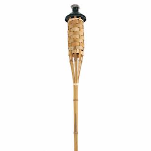 Pochodnia ogrodowa bambusowa pleciona, wys. 1500 mm, zbiornik 480 ml, do ogrodu i tarasu