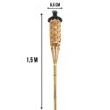 Pochodnia ogrodowa bambusowa pleciona, wys. 1500 mm, zbiornik 480 ml, do ogrodu i tarasu