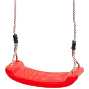 Huśtawka dziecięca, czerwona, plastikowa, do ogrodu, 43x17x8,5 cm, liny 2 m, nośność 70 kg