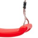 Huśtawka dziecięca, czerwona, plastikowa, do ogrodu, 43x17x8,5 cm, liny 2 m, nośność 70 kg