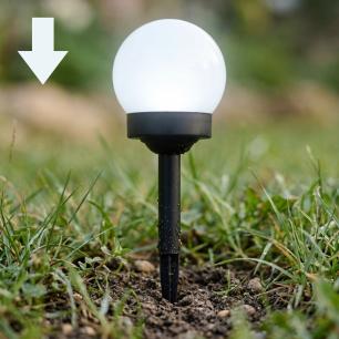 Lampa ogrodowa solarna wbijana, 1x LED, baterie AAA, IP44, wys. 10 cm, zimne światło