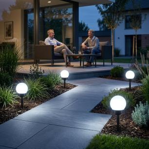 Lampa ogrodowa solarna wbijana, 1x LED, baterie AAA, IP44, wys. 10 cm, zimne światło