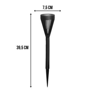 Lampa ogrodowa solarna pochodnia, wbijana, ciepła biała, IP44, 7,5x39,5 cm