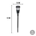 Lampa ogrodowa solarna, czarna, 6x LED, wbijana, ciepła biała, 7,5x51 cm