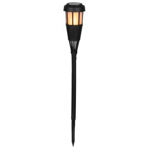 Lampa ogrodowa solarna, czarna, 6x LED, wbijana, ciepła biała, 7,5x51 cm