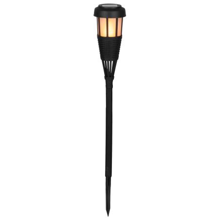 Lampa ogrodowa solarna, czarna, 6x LED, wbijana, ciepła biała, 7,5x51 cm