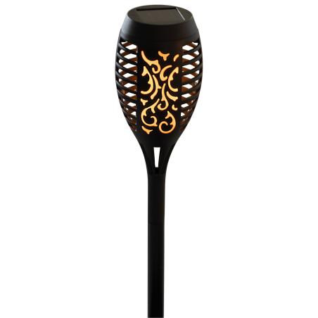 Lampa ogrodowa solarna wbijana, wodoodporna, efekt płomienia, 12x SMD LED, ciepła biel, Ø 7,2 x 49 cm, akumulatorek 2/3 AAA