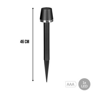 Lampa ogrodowa LED, ciepła biała, na baterię AA, 46 cm