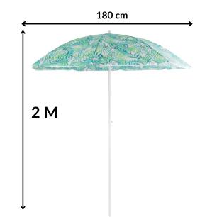 Parasol plażowy, średnica 180 cm, stalowy, regulowana wysokość, maszt 19/22 mm, wys. 200 cm, do ogrodu i na plażę