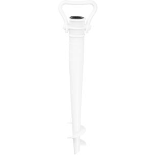 Podstawa do parasola plażowego, wkręcana świdrowa PVC, 43 cm, maszt 19-32 mm, zielono-biała