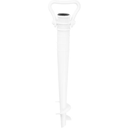 Podstawa do parasola plażowego, wkręcana świdrowa PVC, 43 cm, maszt 19-32 mm, zielono-biała