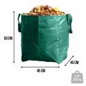 Worek na liście i odpady ogrodowe PE, 100 l, 45x45x50 cm, 2 uchwyty, odporny na rozdarcia, maks. 20 kg