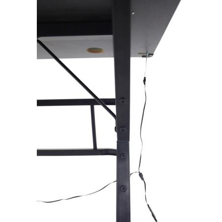 Biurko gamingowe z nadstawką LED RGB uchwyty komputerowe dla gracza 120x60cm
