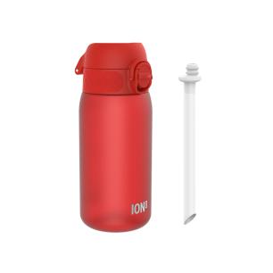 ION8 Butelka na wodę ze słomką dla dzieci BPA Free 350ml Czerwony Red