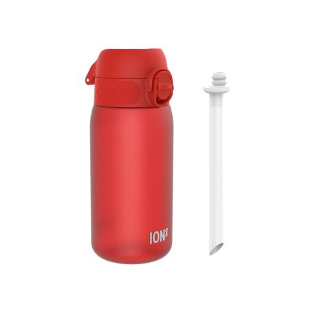ION8 Butelka na wodę ze słomką dla dzieci BPA Free 350ml Czerwony Red