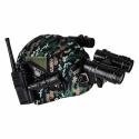 Zestaw żołnierza militarny hełm walkie talkie lornetka latarka