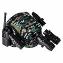 Zestaw żołnierza militarny hełm walkie talkie lornetka latarka