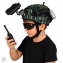 Zestaw żołnierza militarny hełm walkie talkie lornetka latarka