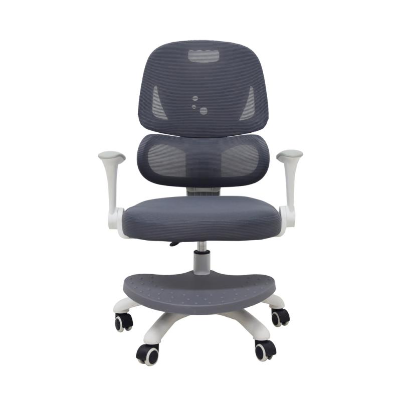 Krzesło do biurka dla dziecka fotel ergonomiczny obrotowy regulowany szary Krzesło do biurka dla dziecka fotel ergonomiczny obrotowy regulowany szary