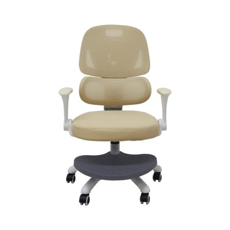 Krzesło do biurka dla dziecka fotel ergonomiczny obrotowy regulowany beżowy