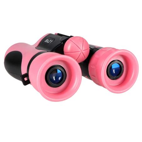 Lornetka dla dzieci do obserwacji ptaków nieba 8x 21mm HD pokrowiec różowa