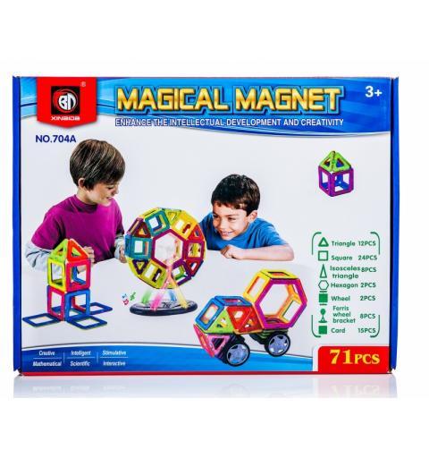 Kolorowe klocki magnetyczne MAGICAL MAGNET 71 SZT.  E1 KONTEXT Pozostałe zabawki dla dzieci 11370-CEK 1